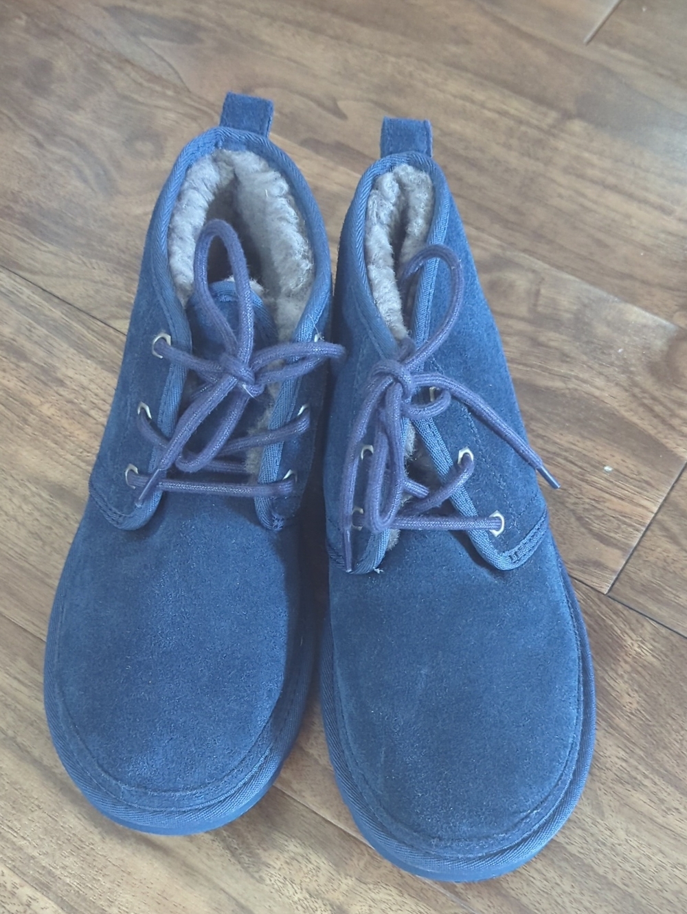 UGG Navy Blue Suede Lace-Up Boots